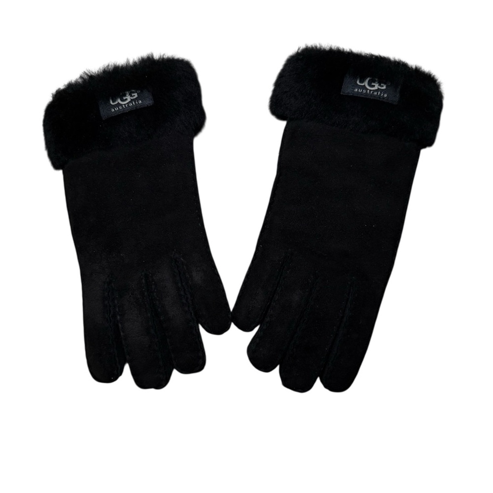 UGG Women's Black Shearling Fur Gloves